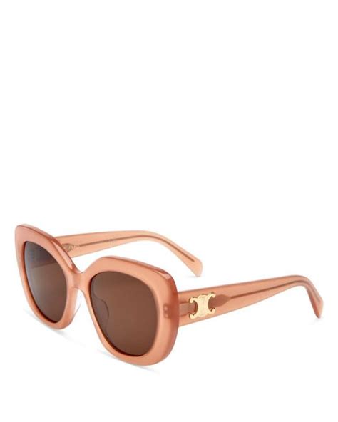 celine pink square sunglasses|More.